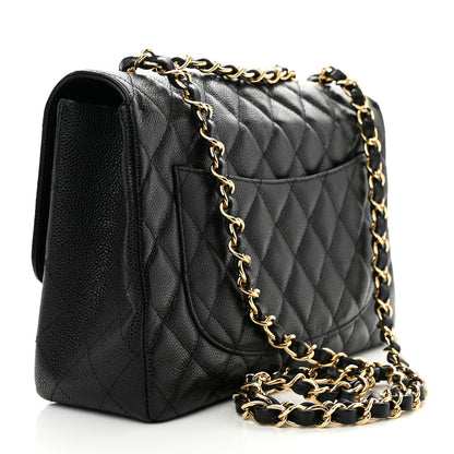 Chanel Caviar Quilted Jumbo Single Flap Black 3 of 10