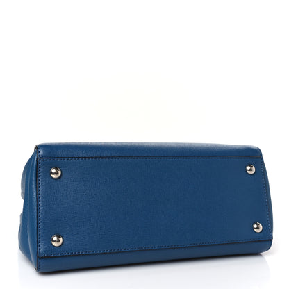 Fendi Vitello Elite Petite 2Jours Tote Blue Cobalto 4 of 8