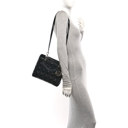 Christian Dior Lambskin Cannage Medium Lady Dior Black 2 of 10