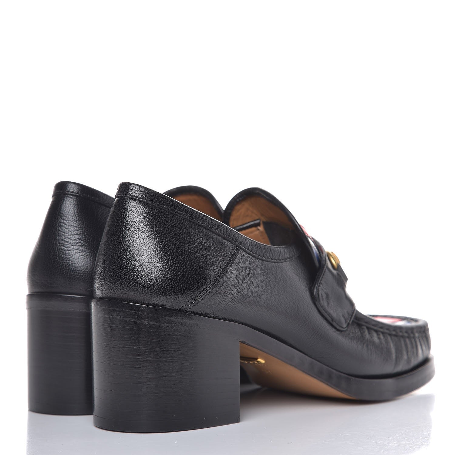 Gucci Lambskin Union Jack Horsebit Loafer Pumps 37 Black 4 of 11