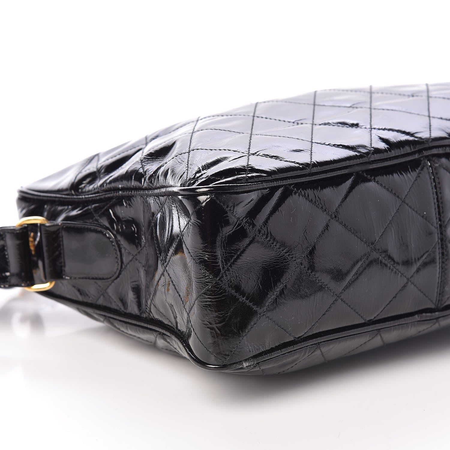 Chanel Patent Quilted Camera Case Bag Black 9 of 13