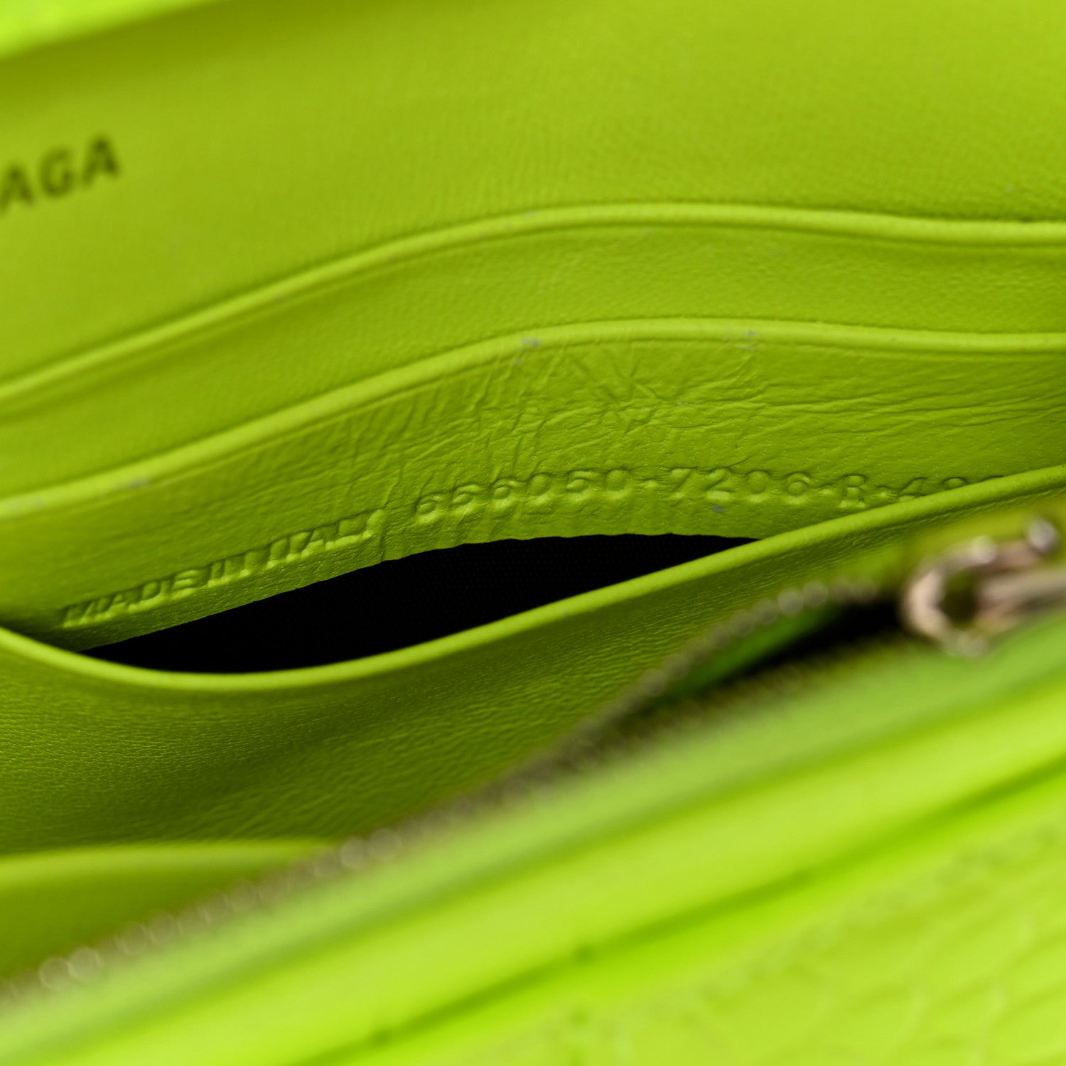 Balenciaga Shiny Calfskin Crocodile Embossed Hourglass Chain Bag Fluo Yellow 7 of 10