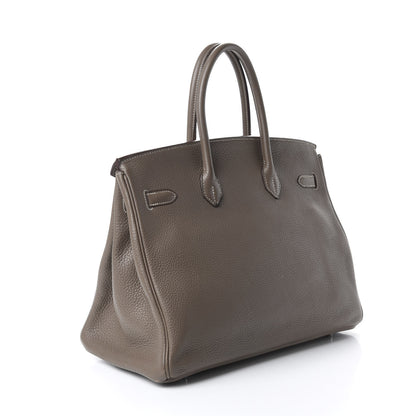 Hermes Taurillon Clemence Birkin 35 Etoupe 2 of 16
