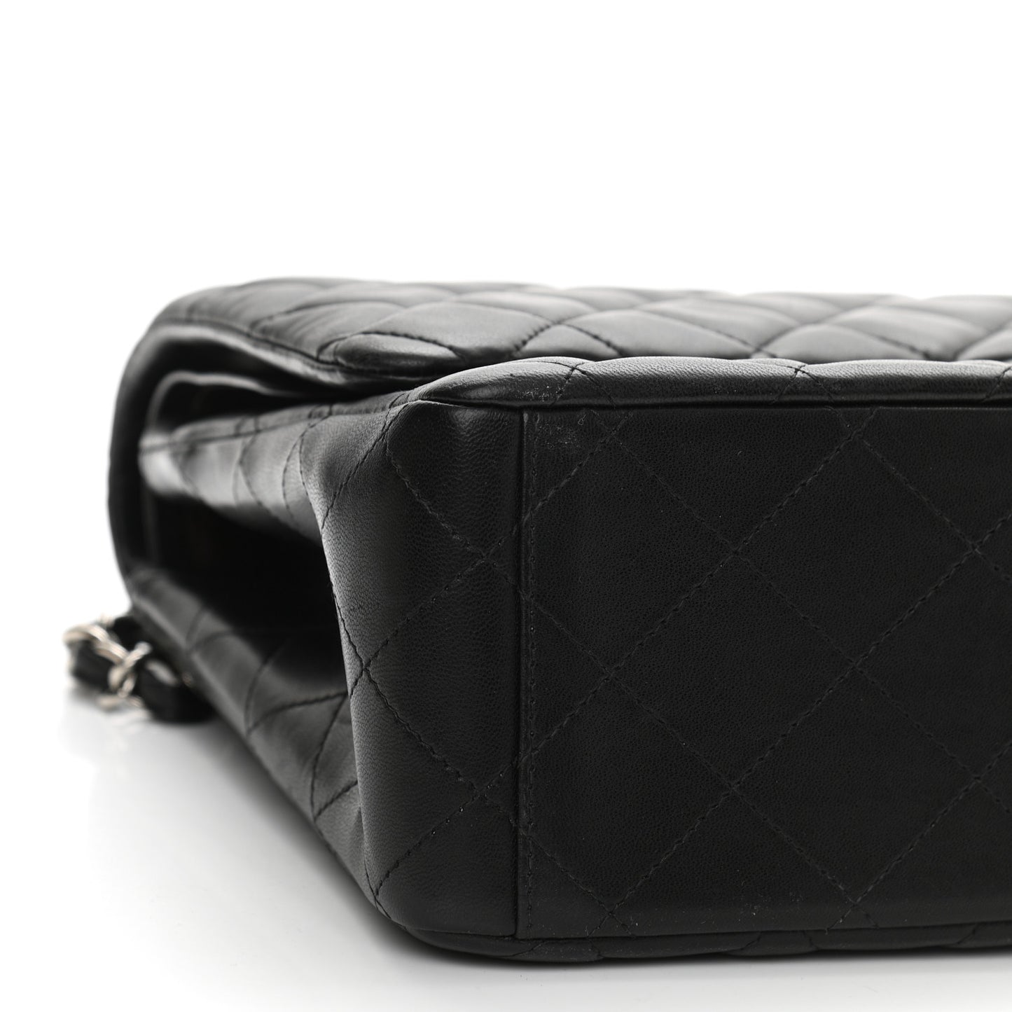 Lambskin Quilted Maxi Double Flap Black