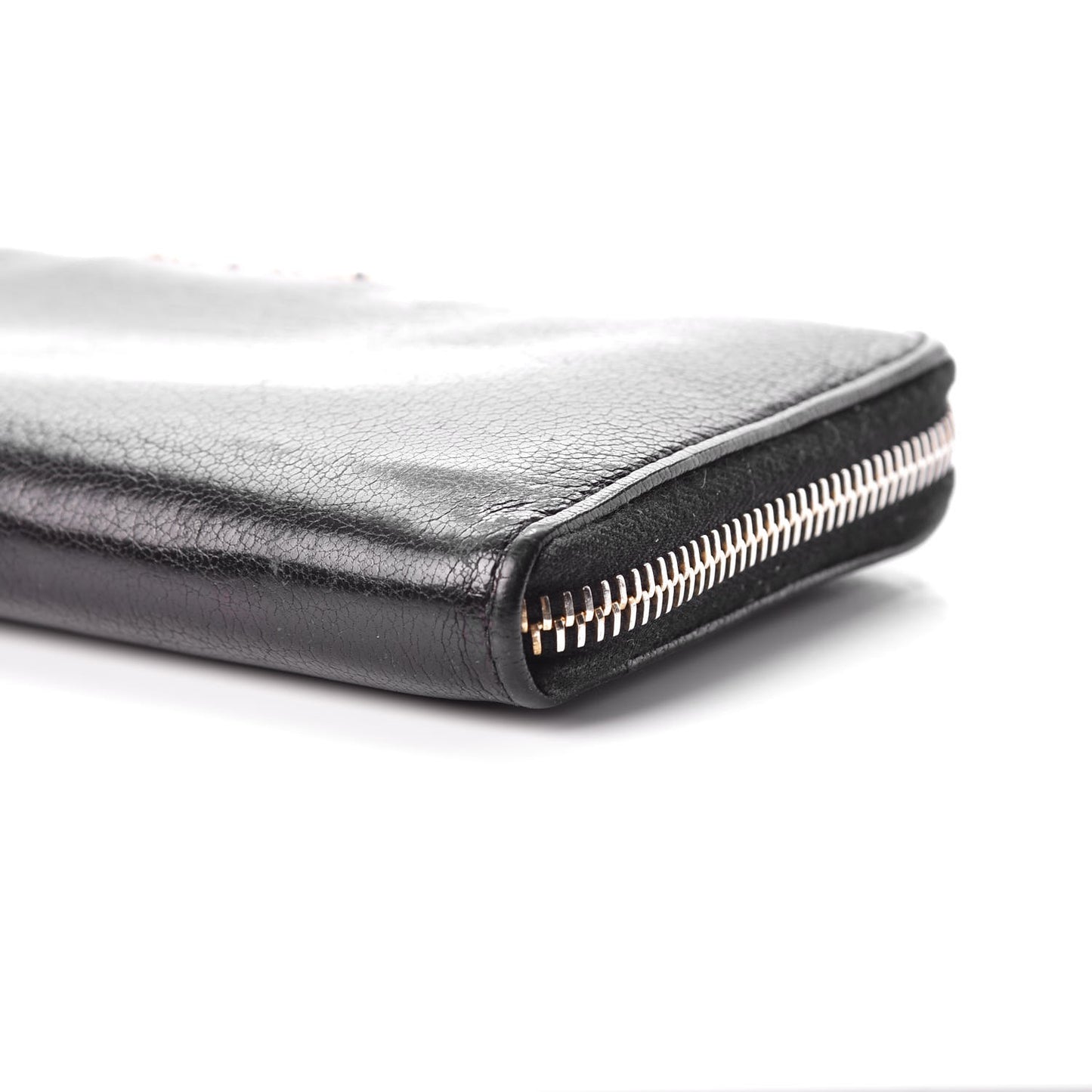 Goatskin Madras Zip Around Wallet Black