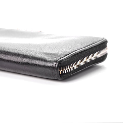 Miu Miu Goatskin Madras Zip Around Wallet Black 13 of 13