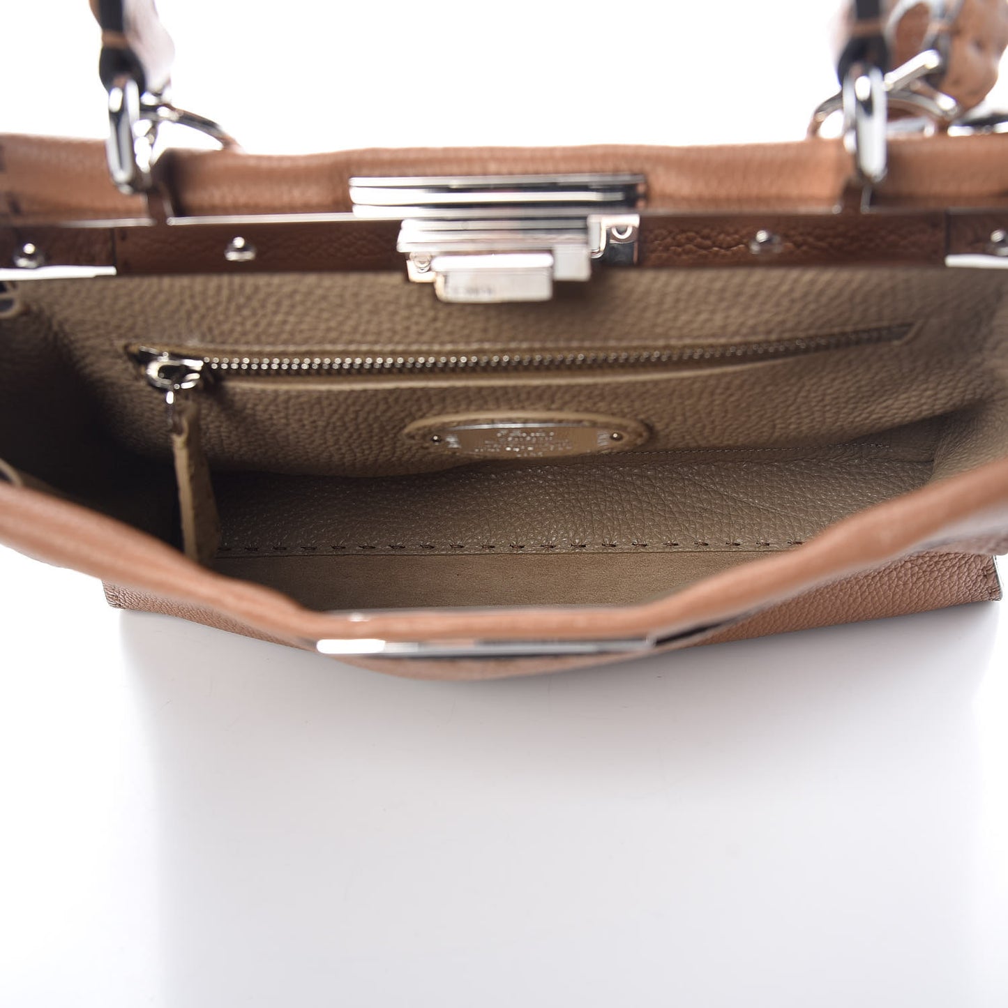 Cuoio Romano Selleria Bi-Color Medium Peekaboo Iconic Satchel Mou Deserto