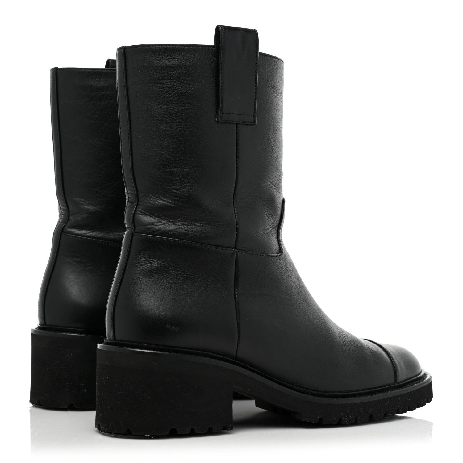 Chanel Calfskin CC Ankle Boots 37.5 Black 4 of 12
