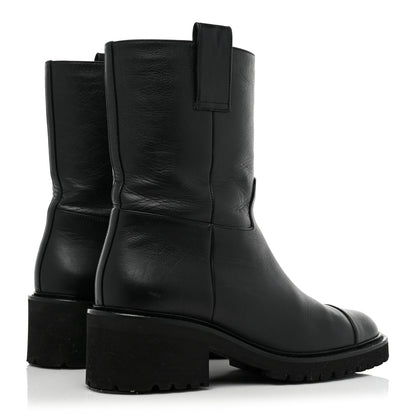 Chanel Calfskin CC Ankle Boots 37.5 Black 4 of 12