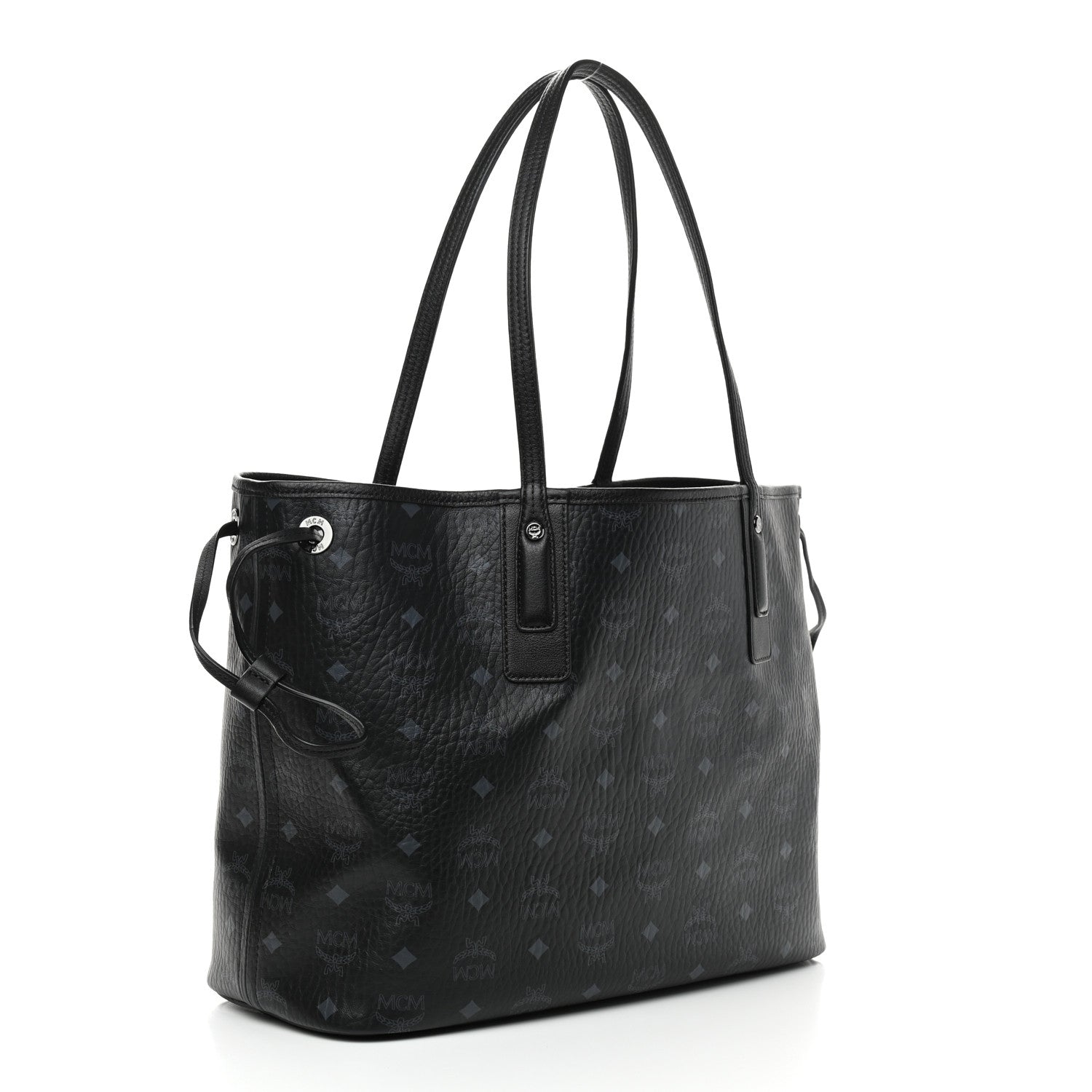 MCM Visetos Medium Liz Reversible Shopper Tote Black 4 of 14