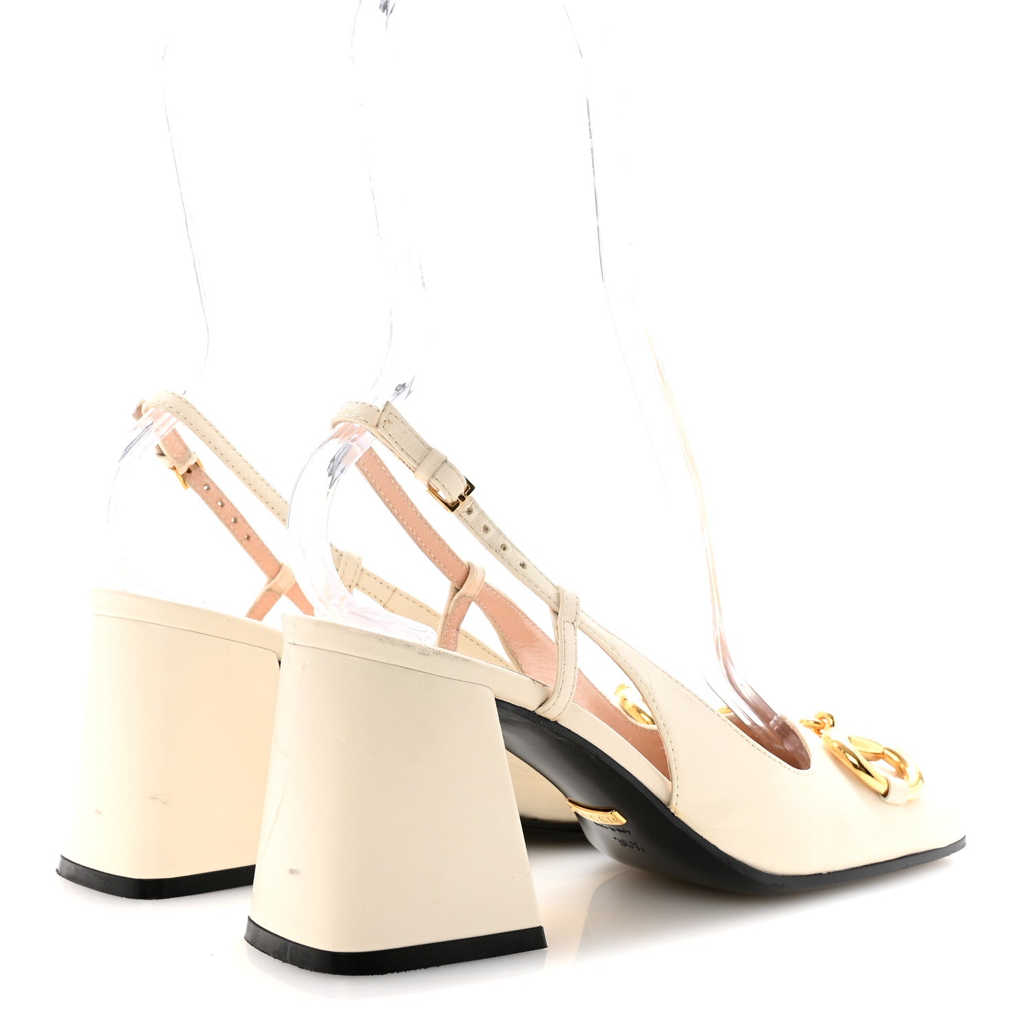 Gucci Malaga Kid Horsebit 75mm Slingback Pumps 36.5 Mystic White 5 of 8
