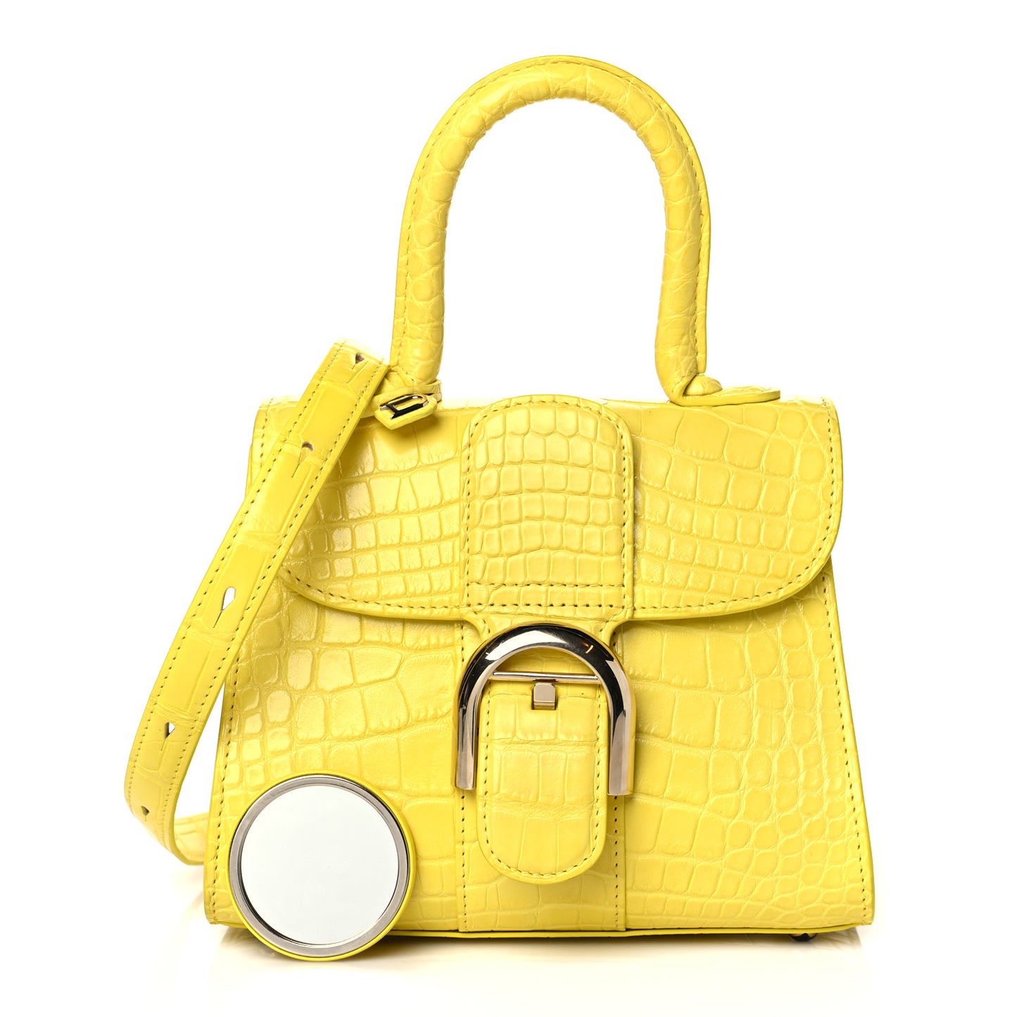 Alligator Mini Brillant Satchel Citron