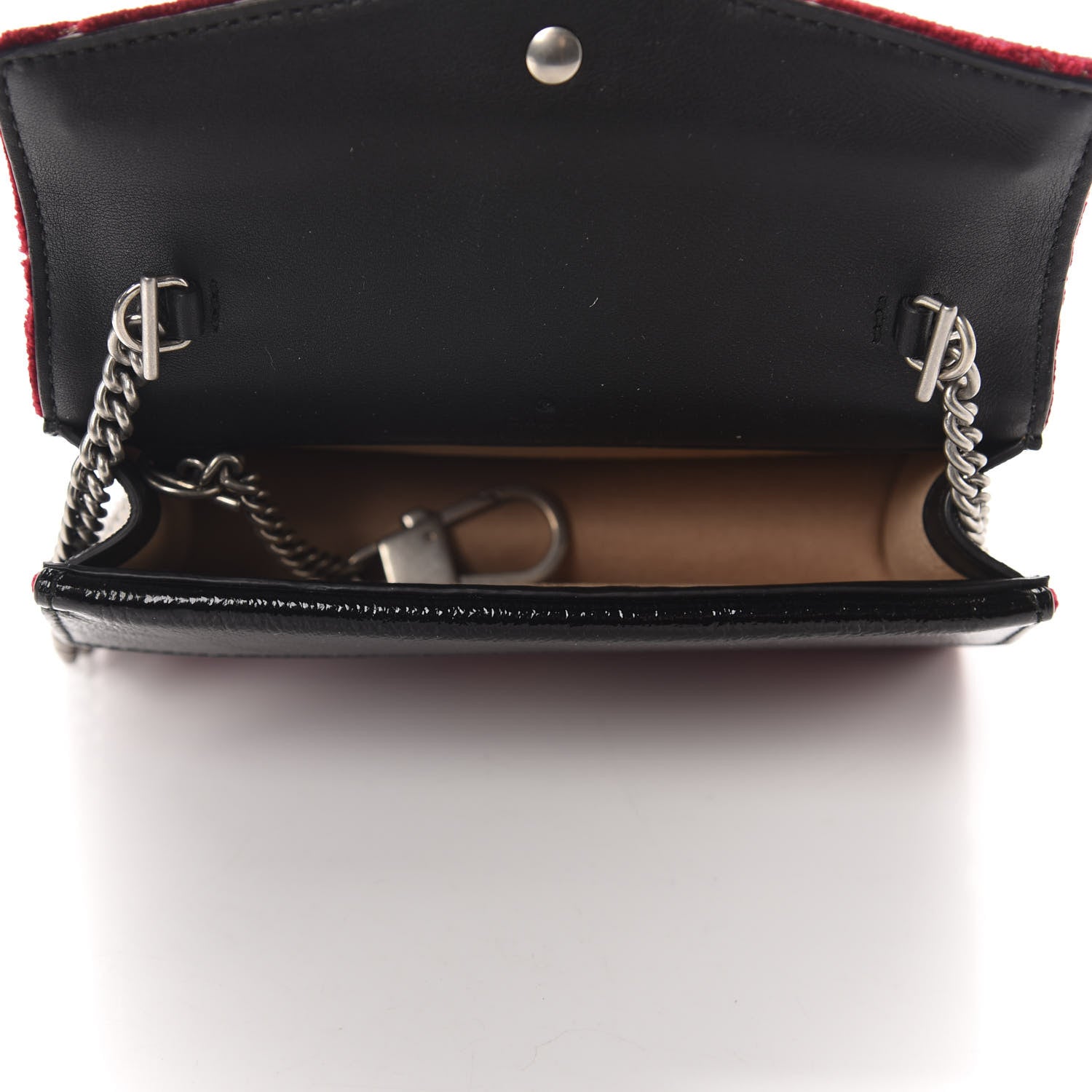 Gucci Velvet GG Monogram Super Mini Dionysus Shoulder Bag Red Cipria Black 5 of 10