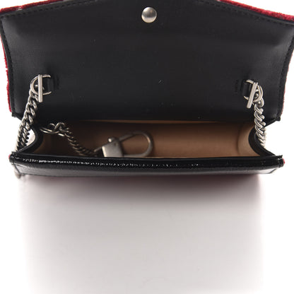 Gucci Velvet GG Monogram Super Mini Dionysus Shoulder Bag Red Cipria Black 5 of 10