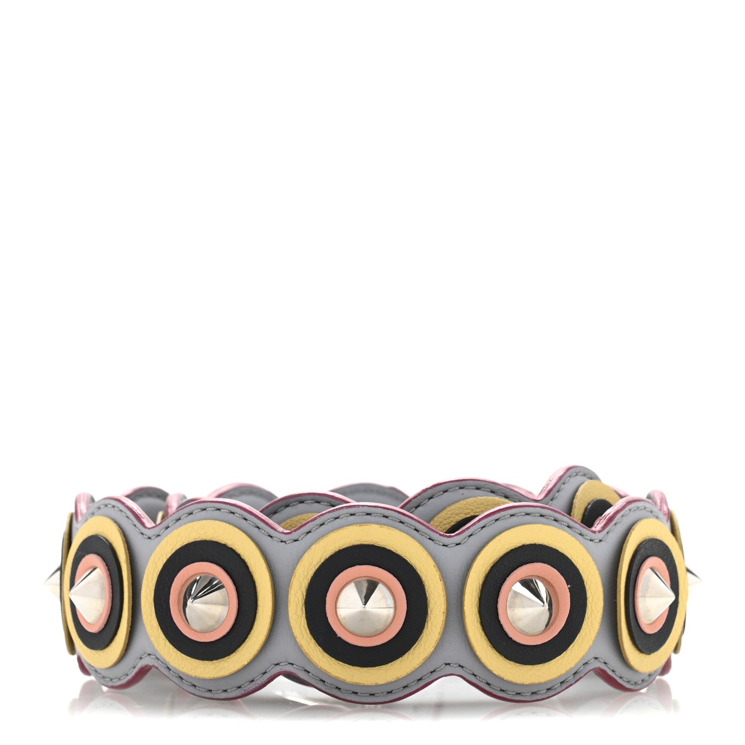 Fendi Vitello Dolce Spike Studded Circle Strap You Ardesia Multicolor 2 of 7