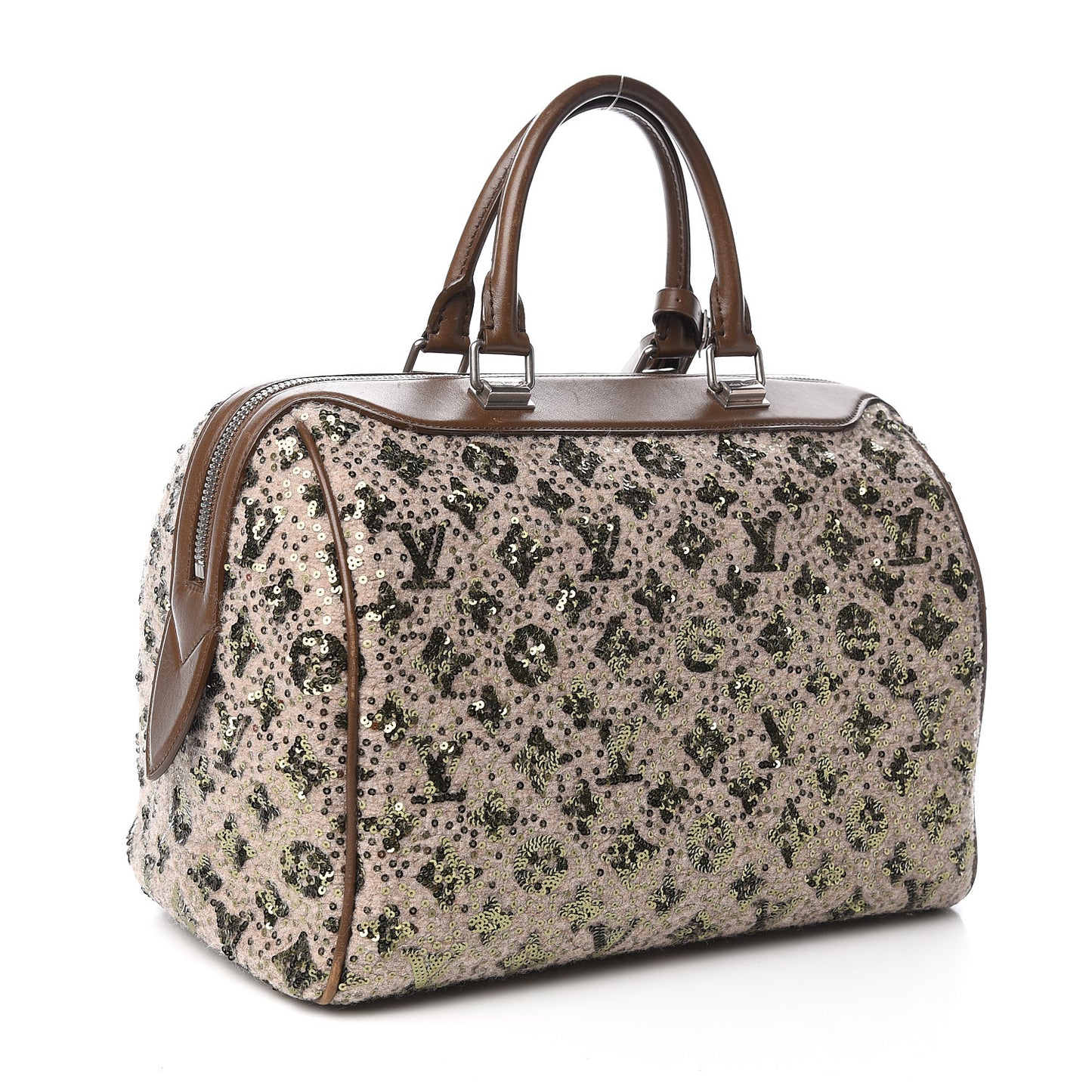 Sequin Monogram Sunshine Express Speedy Kaki