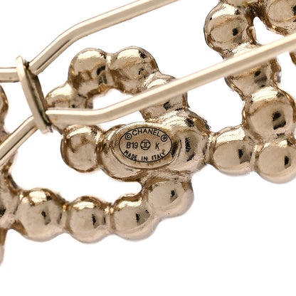 Chanel Metal Glass Swirling Pearls Hair Clip Gold 3 of 5