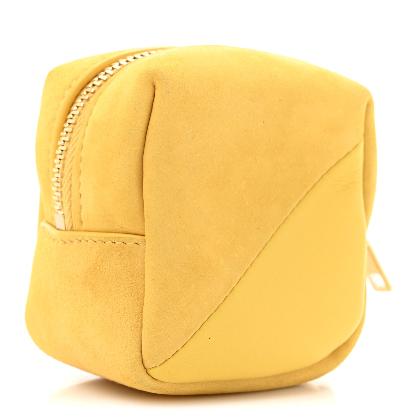 Suede Lambskin Jaime Cube Charm Keychain Sunflower