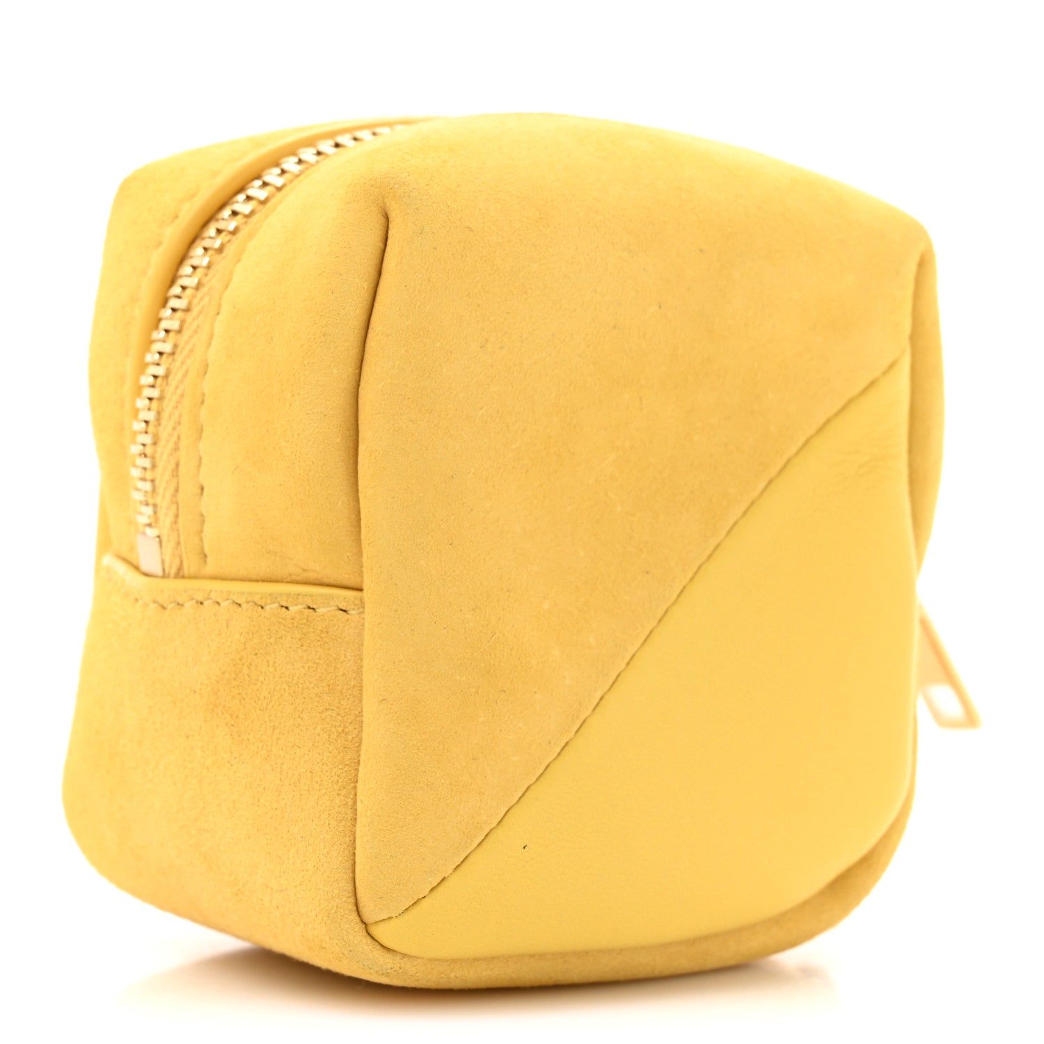 Saint Laurent Suede Lambskin Jaime Cube Charm Keychain Sunflower 3 of 7