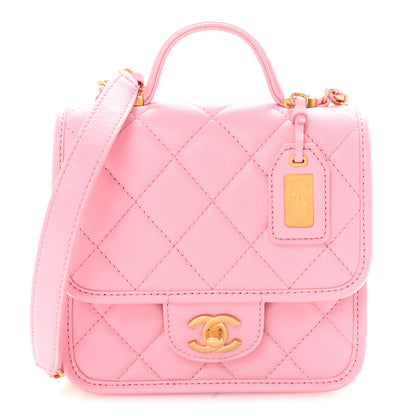 Chanel Caviar School Memory Mini Top Handle Flap Light Pink 1 of 11