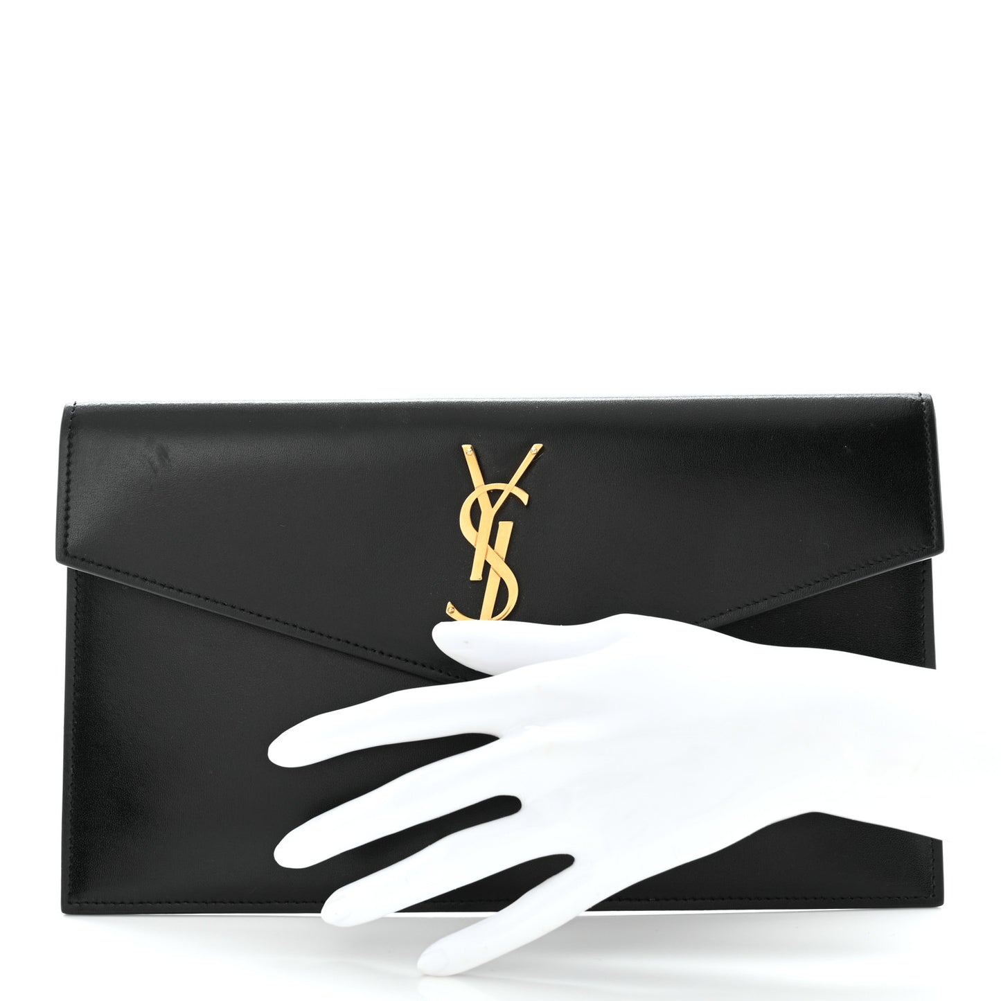 Smooth Shiny Calfskin Monogram Uptown Pouch Black