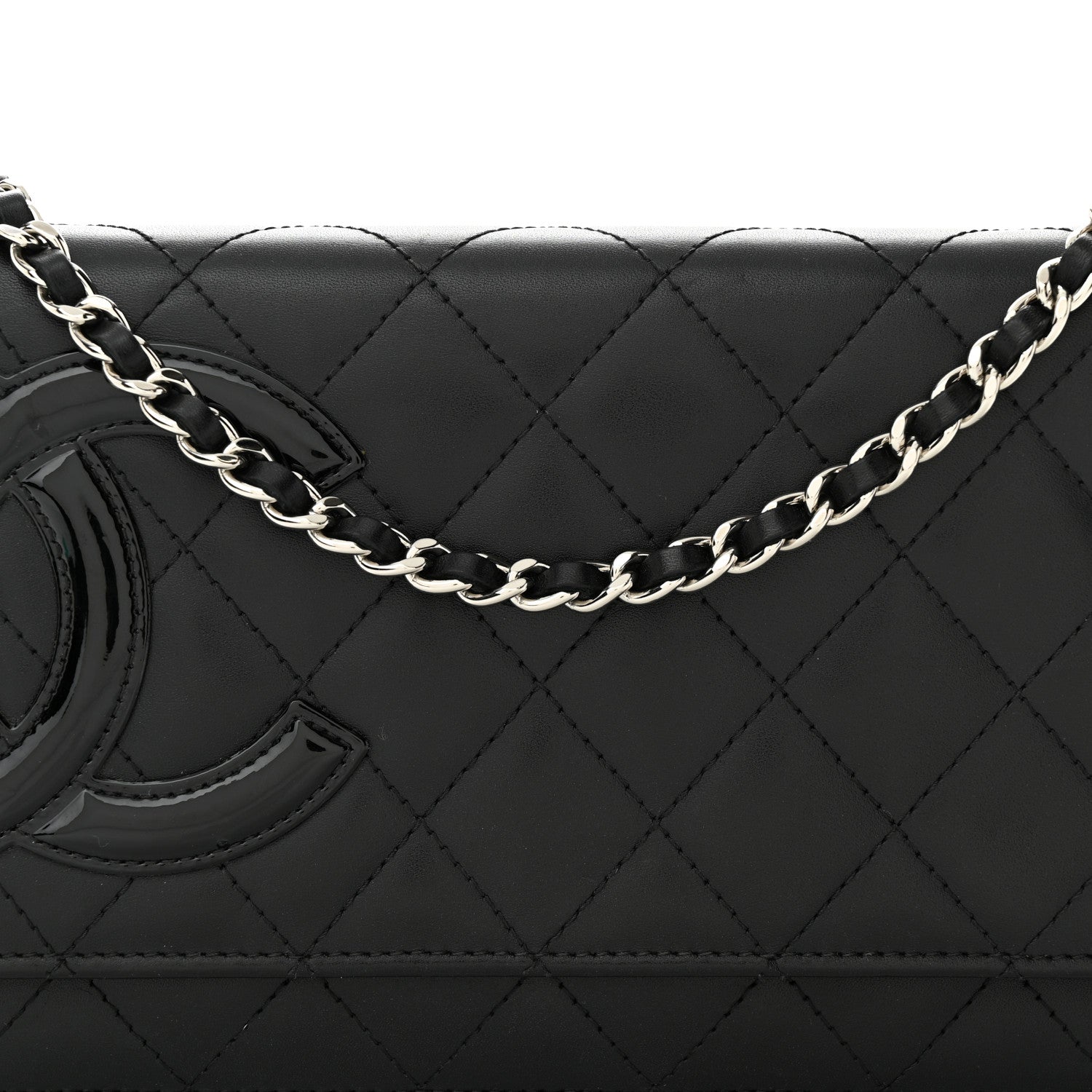 Chanel Calfskin Quilted Cambon Wallet on Chain WOC Black 9 of 12