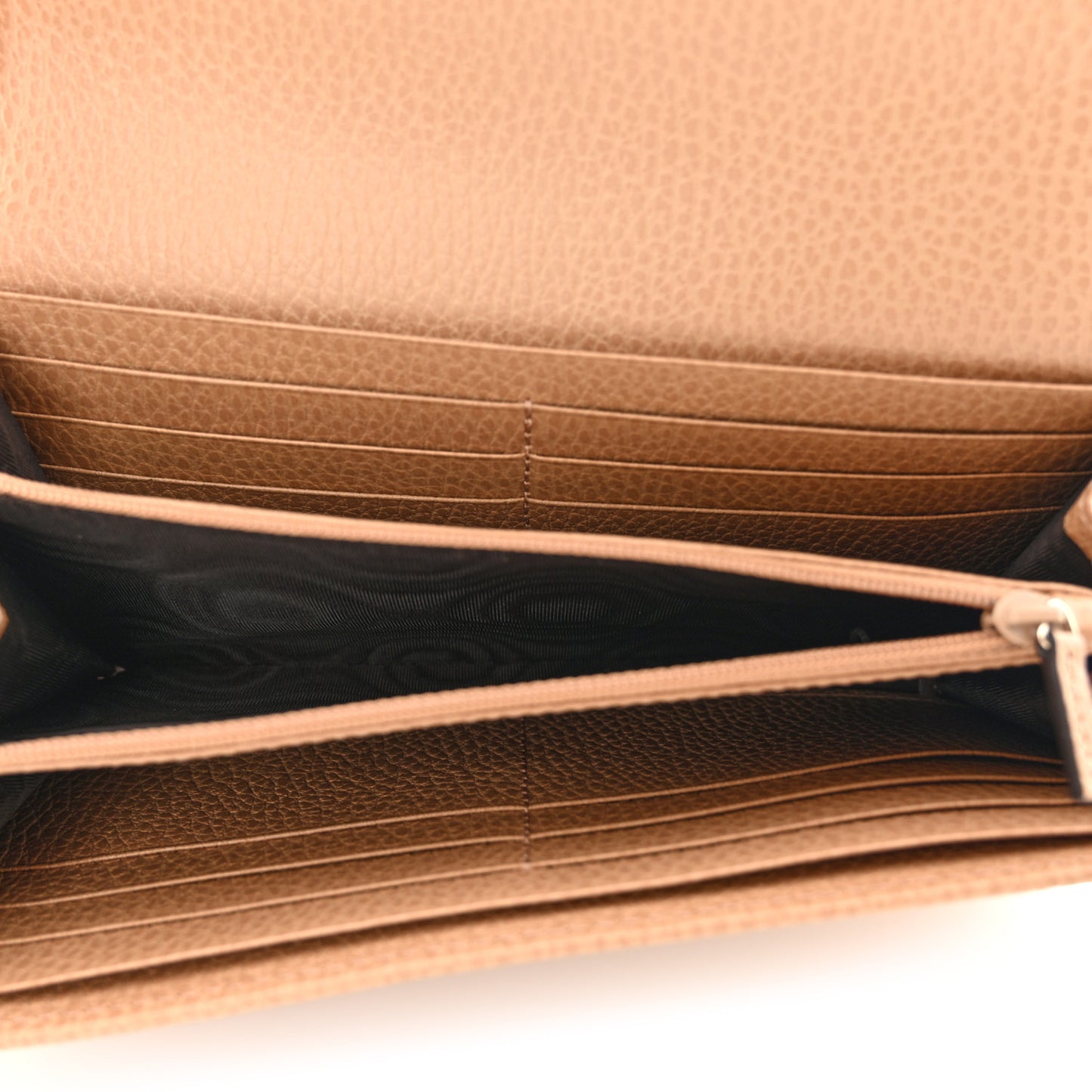 Dollar Calfskin Interlocking G Continental Wallet Camelia