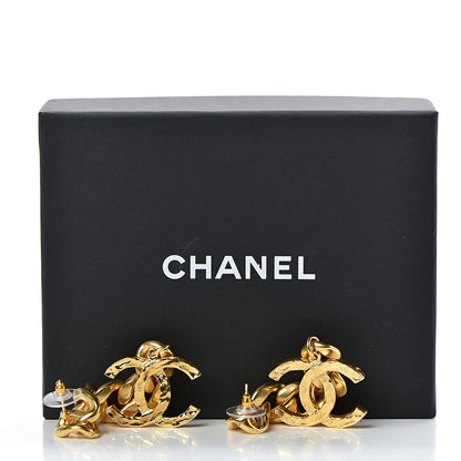 Chanel Metal CC Pick Drop Earrings Gold 5 of 5