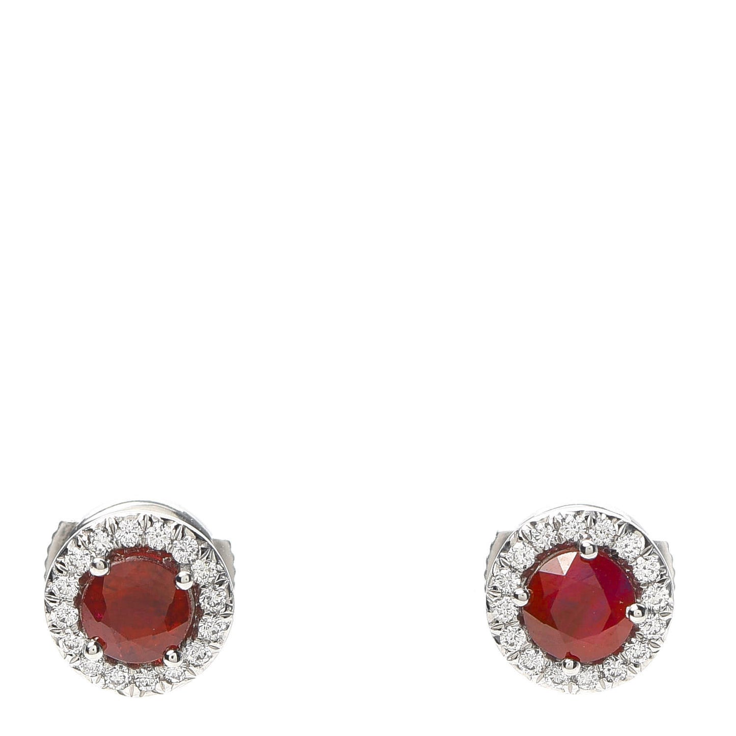 Platinum Diamond Ruby Soleste Earrings