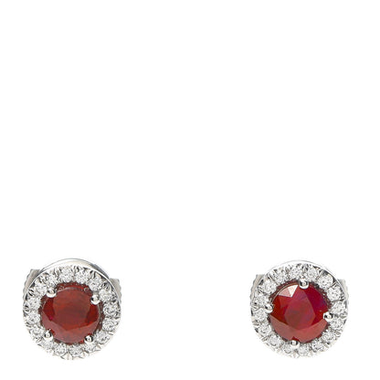 Tiffany Platinum Diamond Ruby Soleste Earrings 1 of 4