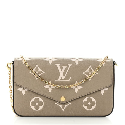 Louis Vuitton Empreinte Monogram Giant Felicie Pochette Tourterelle Creme 3 of 14