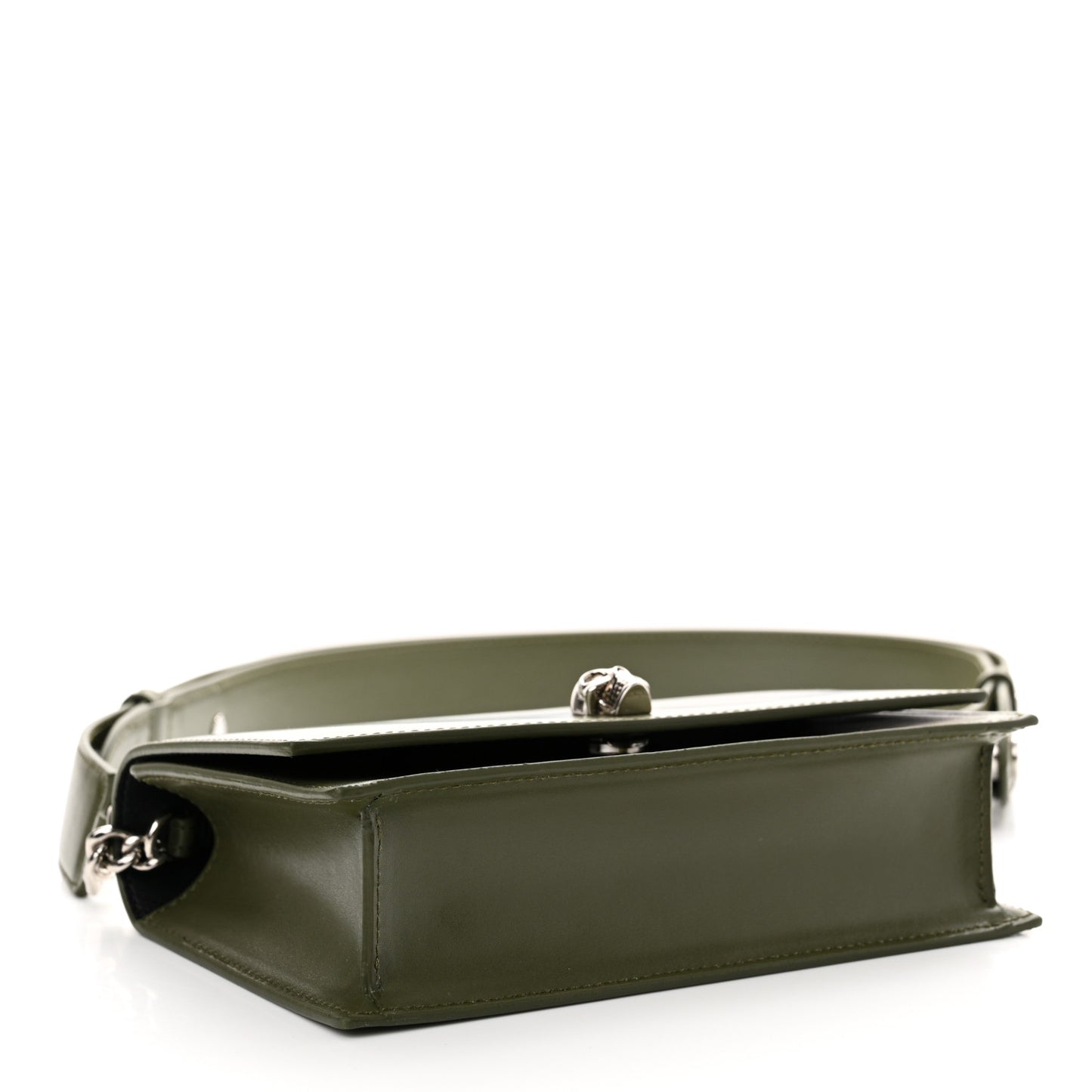 Calfskin Skull Crossbody Bag Khaki Green