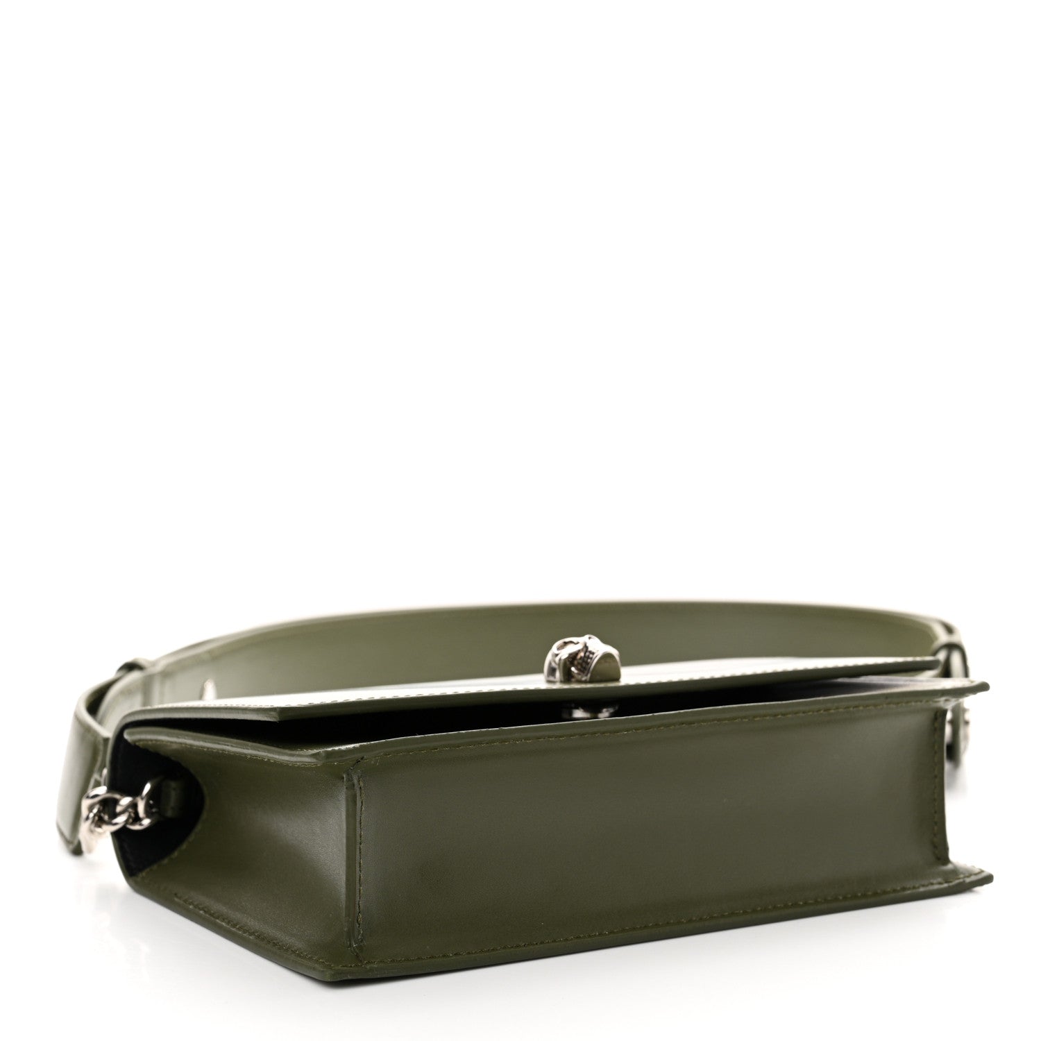 Alexander McQueen Calfskin Skull Crossbody Bag Khaki Green 4 of 13