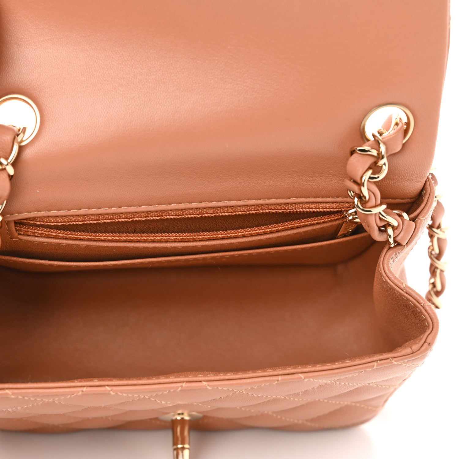 Chanel Lambskin Quilted Mini Square Flap Brown 5 of 11