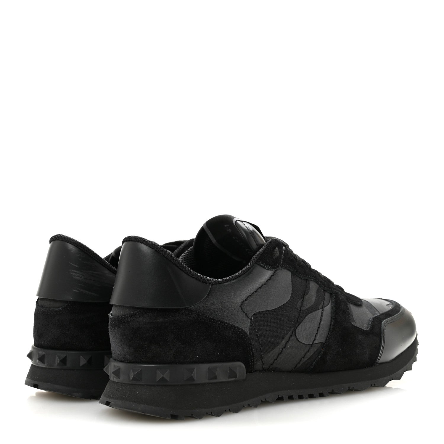 Valentino Garavani Nappa Suede Camouflage Mens Rockrunner Sneakers 41 Black 5 of 11