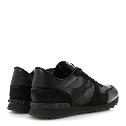 Valentino Garavani Nappa Suede Camouflage Mens Rockrunner Sneakers 41 Black 5 of 11