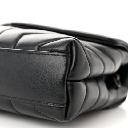 Saint Laurent Calfskin Y Quilted Monogram Monochrome Toy Loulou Crossbody Bag Black 10 of 13