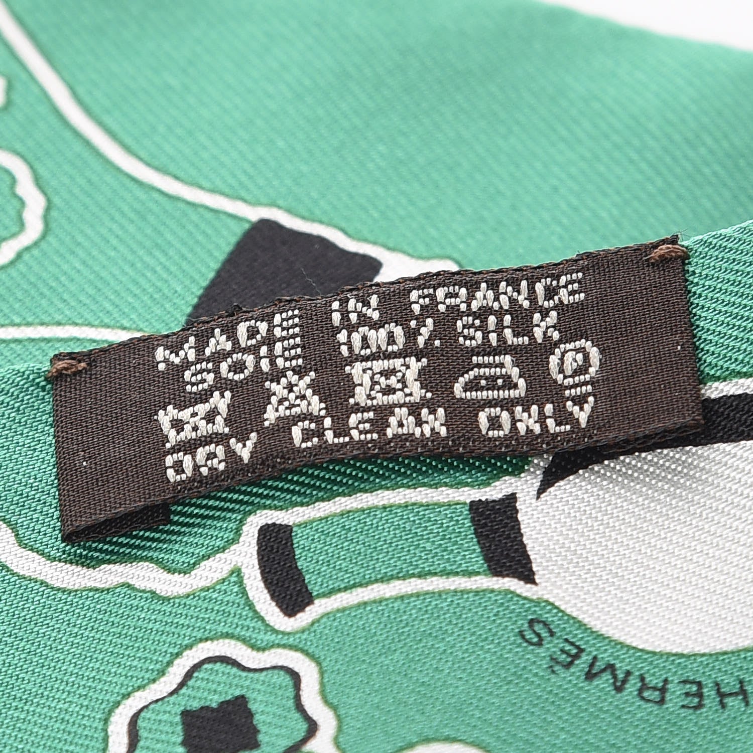 Hermes Silk Les Flacons Bandana Twilly Marron Vert Blanc 3 of 5