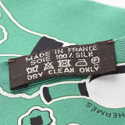 Hermes Silk Les Flacons Bandana Twilly Marron Vert Blanc 3 of 5