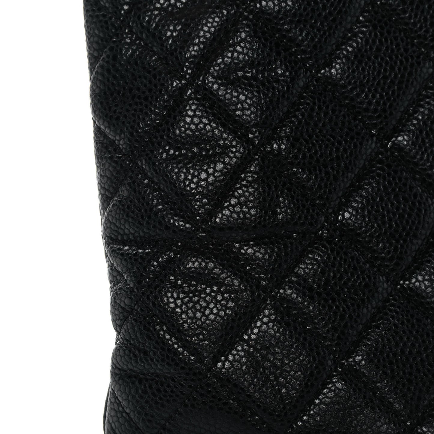 Caviar Quilted Large Cosmetic Case Black