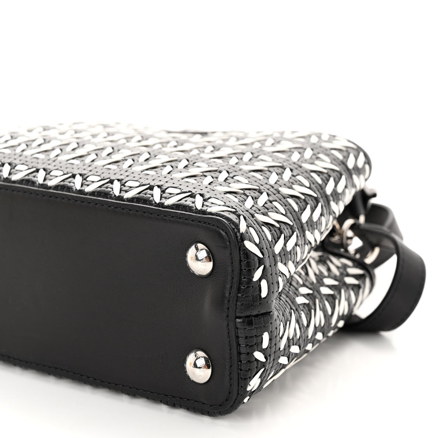 Louis Vuitton Calfskin Plaited Capucines BB Black 9 of 9