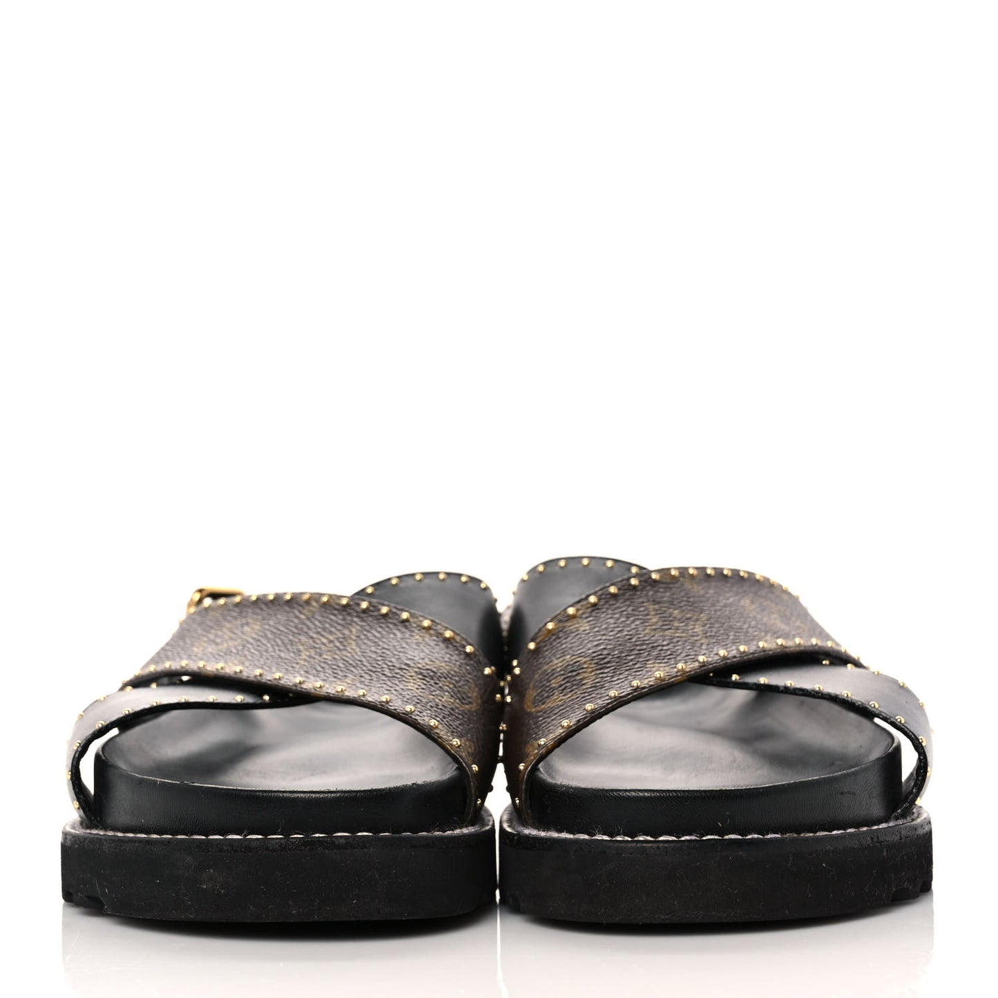 Monogram Paseo Flat Comfort Sandals 38 Black