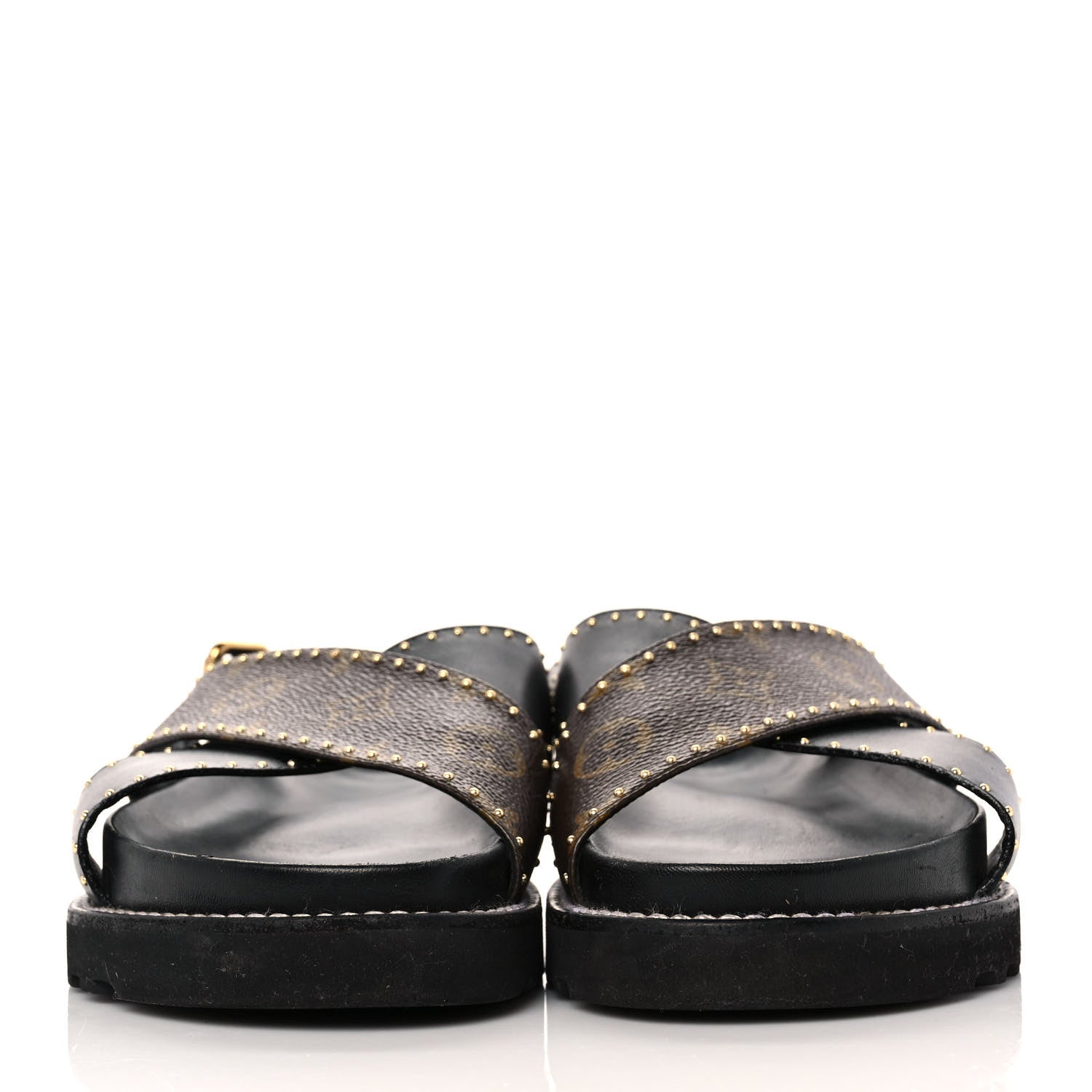 Louis Vuitton Monogram Paseo Flat Comfort Sandals 38 Black 2 of 8