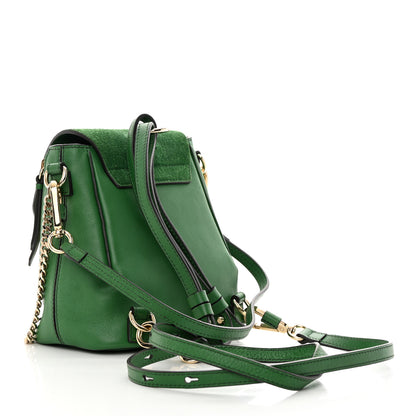 Chloe Suede Calfskin Mini Faye Backpack Pine Green 3 of 13