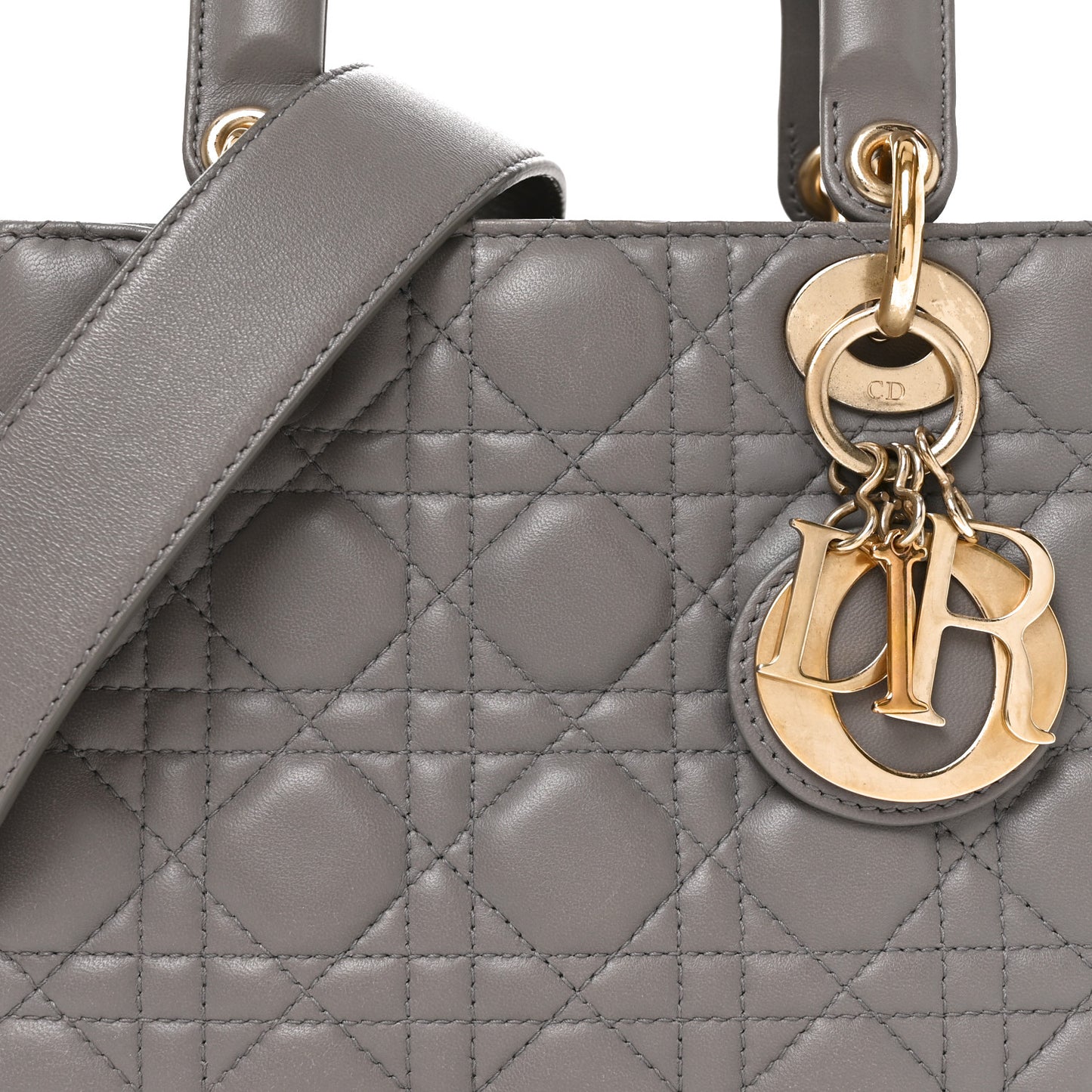 Lambskin Cannage Small My ABCDior Lady Dior Grey