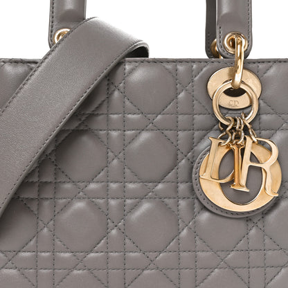 Christian Dior Lambskin Cannage Small My ABCDior Lady Dior Grey 8 of 10