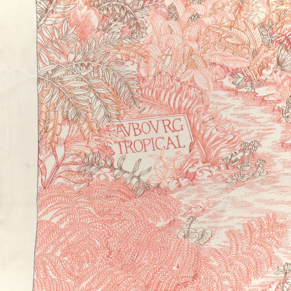 Hermes Cashmere Silk Faubourg Tropical Shawl 140 White Rouge Corail 5 of 6
