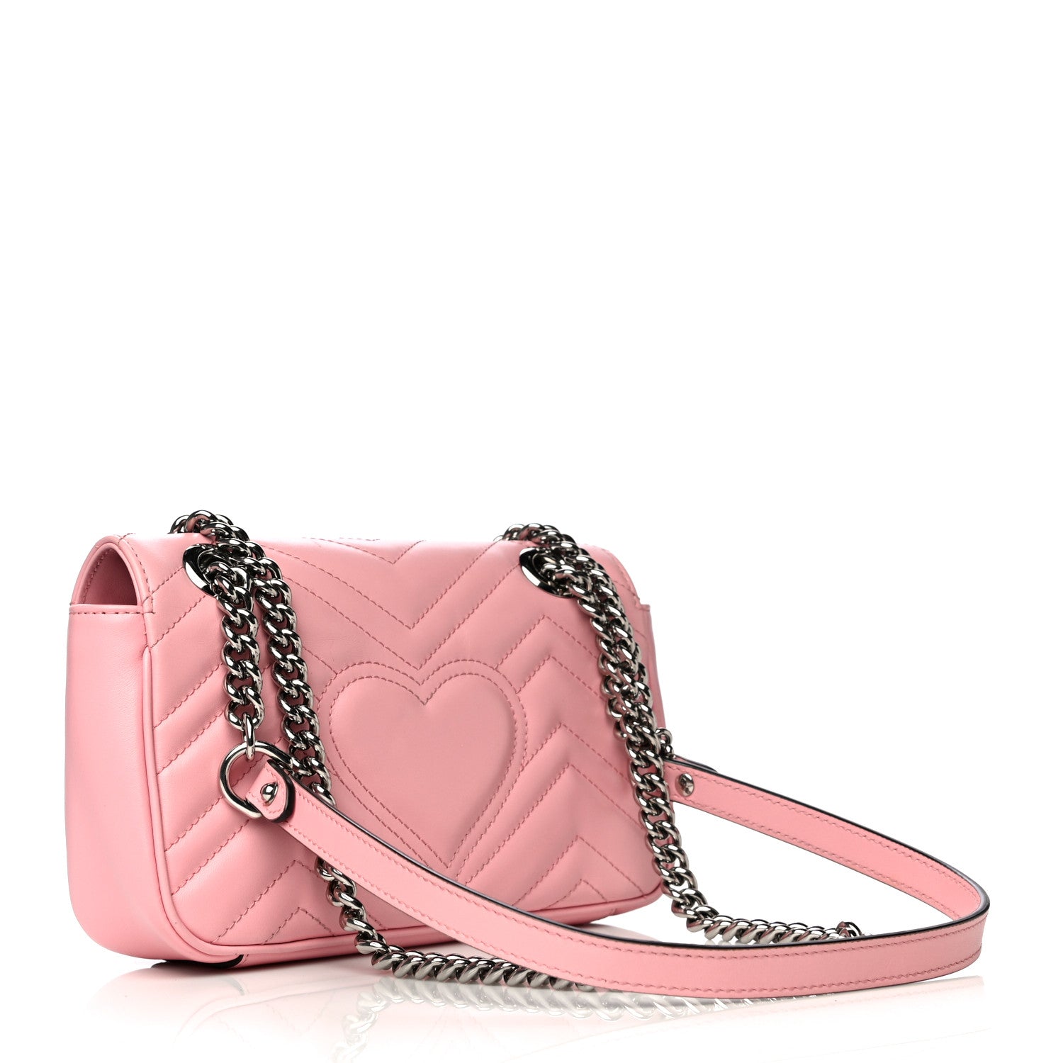 Gucci Calfskin Matelasse Mini GG Marmont Shoulder Bag Wild Rose 3 of 14