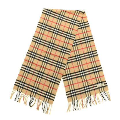 Burberry Cashmere House Check Fringe Scarf Camel 2 of 3