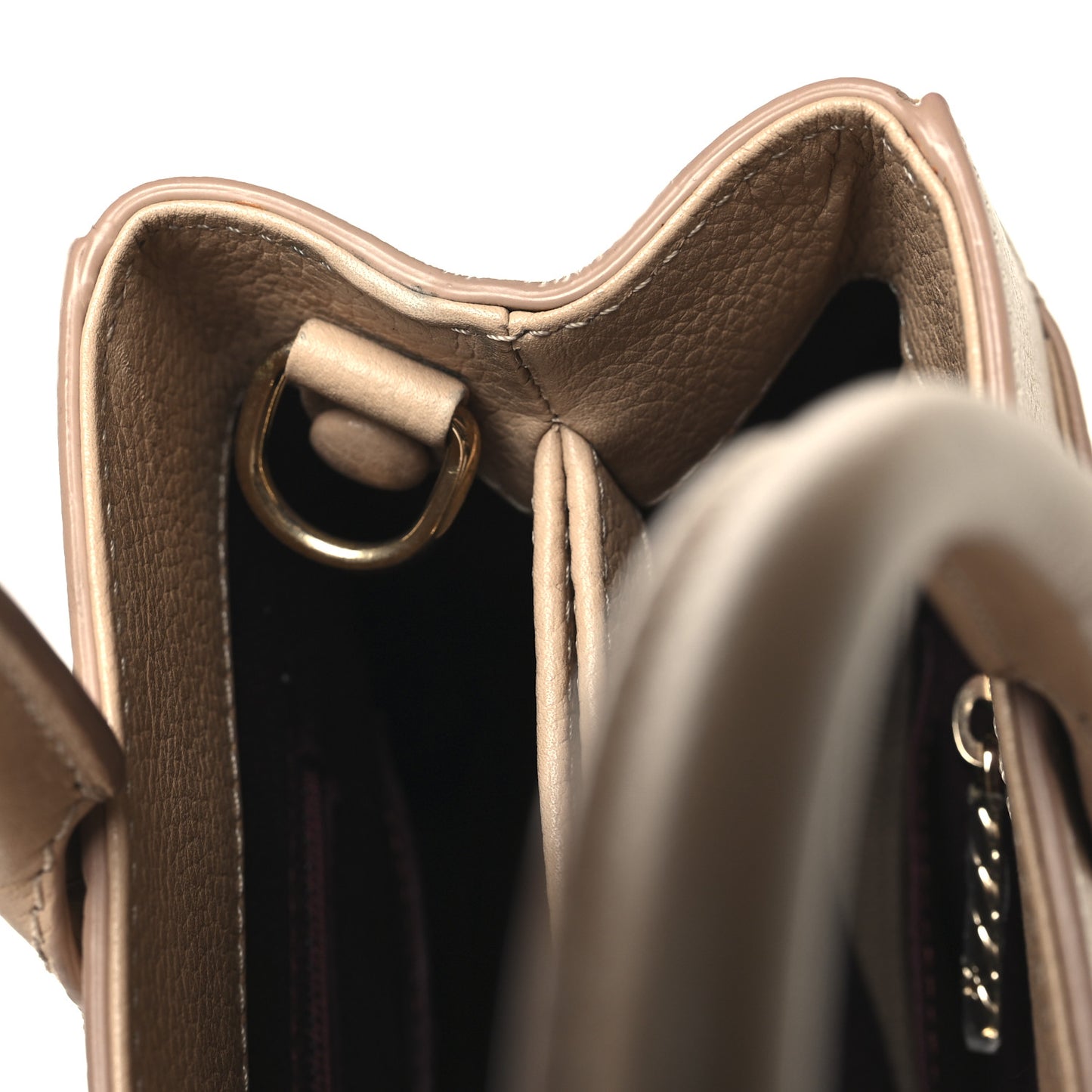 Grained Calfskin Mini Neo Executive Shopper Tote Light Beige